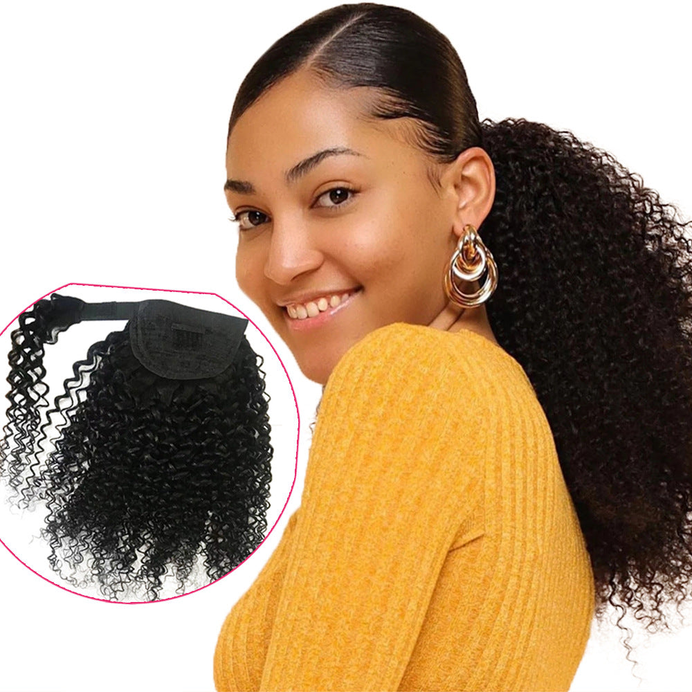 MagnoliaHair®Human Hair Ponytail Velcro Natural Color