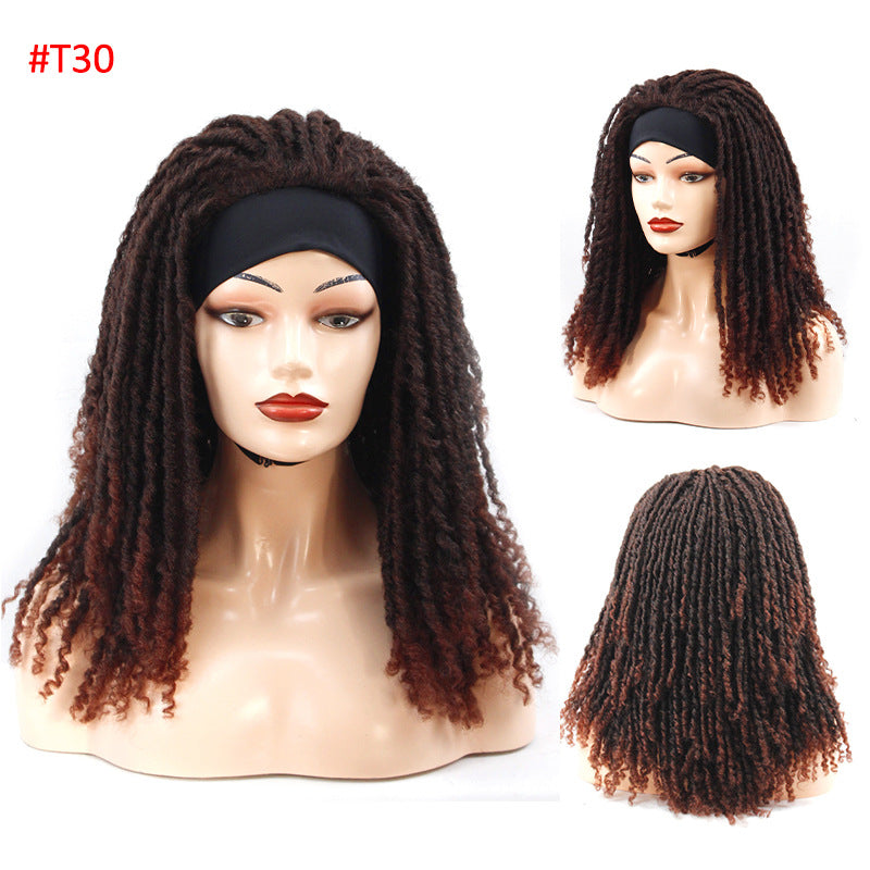 Ribbon Long Curly Crochet Hair Wig Head Cover