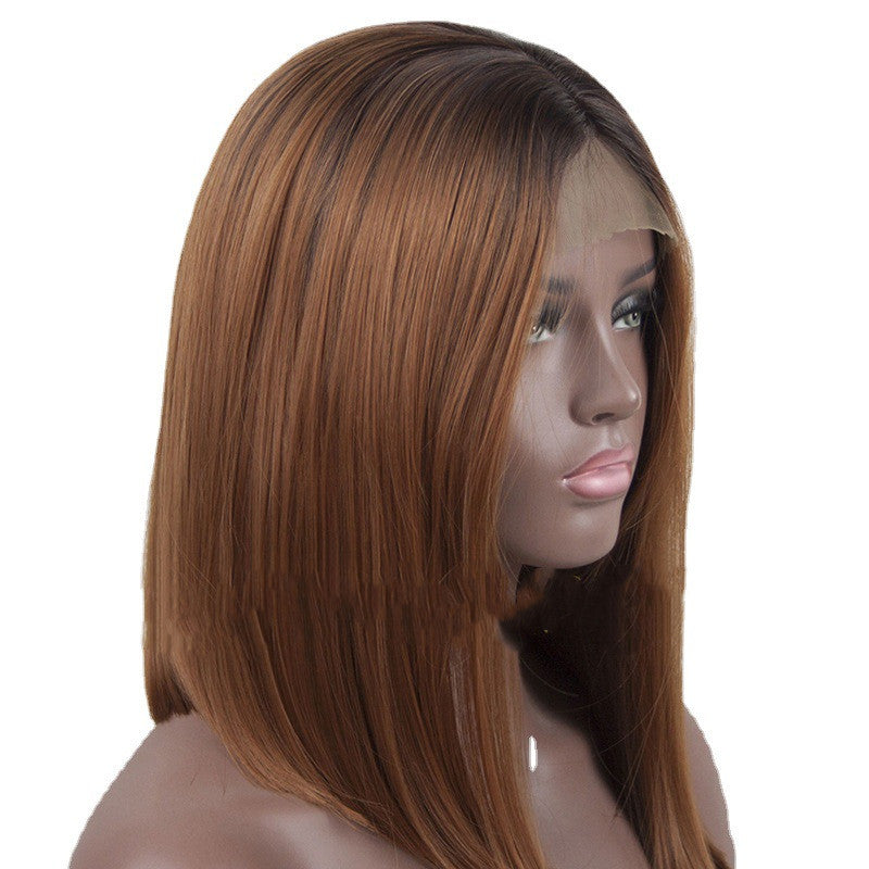 Wig Female Short Hair European And American Bobo Bobo Head Mid-shoulder Short Straight Hair Headgear